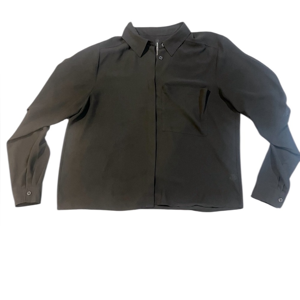 W118 by Walter Baker Sheer‎ Black Shirt Front Pocket Size Small